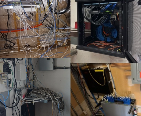 Before and after images of the wiring from the North Idaho Correctional Institute project