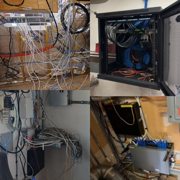 Before and after images of the wiring from the North Idaho Correctional Institute project