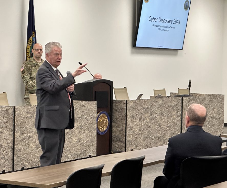 Governor Brad Little speaking at Cyber Discovery 2024