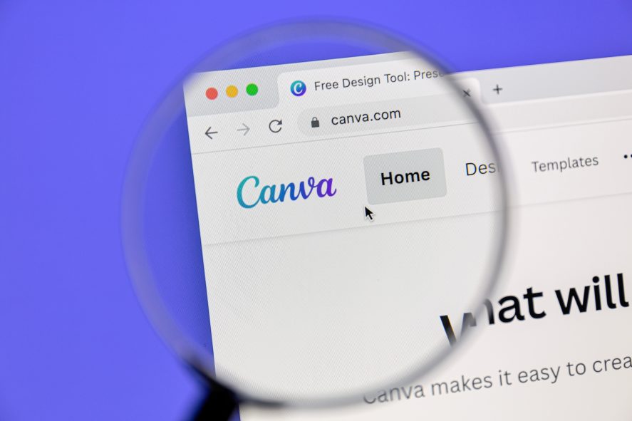 Adobe Stock image of the platform website known as Canva