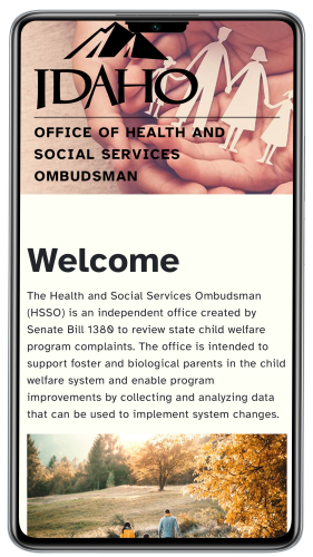 HSSO Website Screenshot in Mobile View