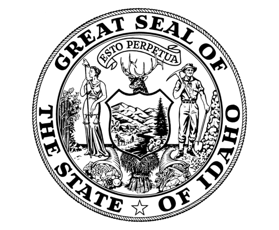 Great Seal of the State of Idaho in Black and White