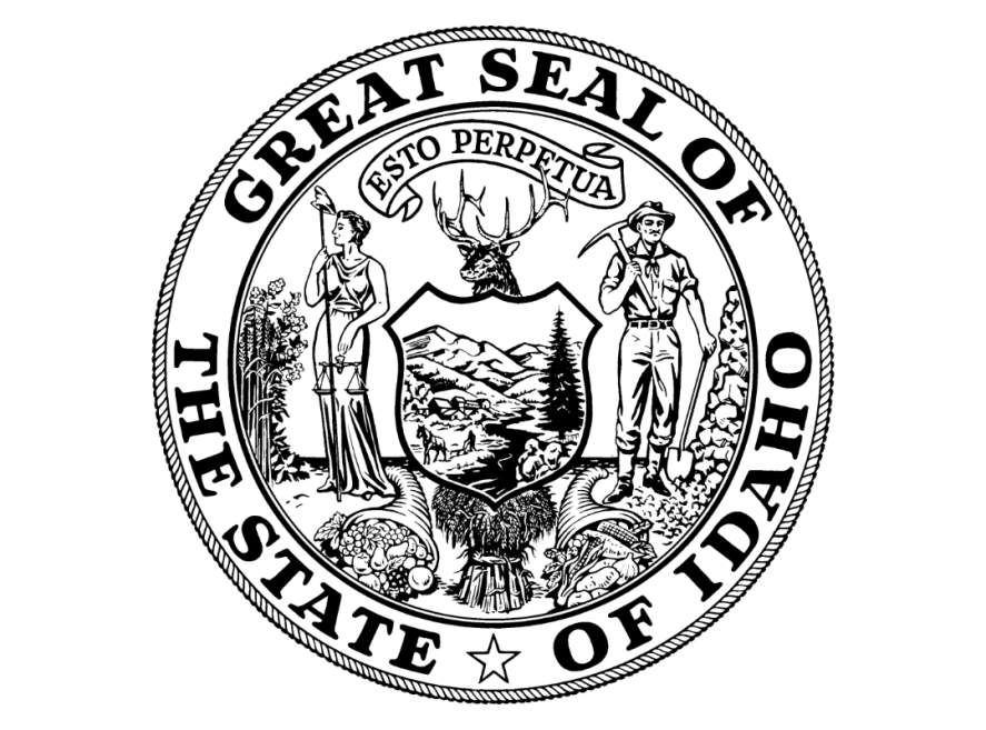 Great Seal of the State of Idaho in Black and White